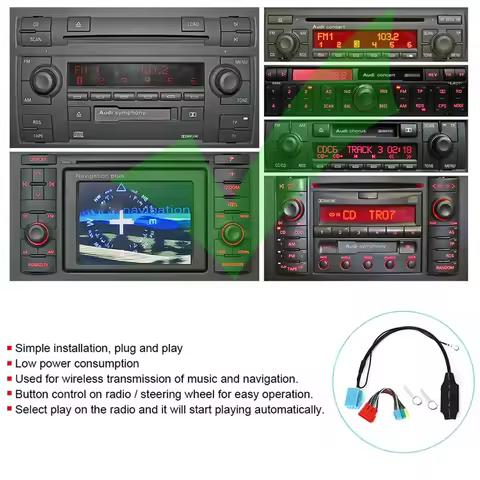 Bluetooth 5.0 For Audio Adapter Car Stereo 20Pin/8Pin Connector Radio Fit For VW A3 8L 8P TT