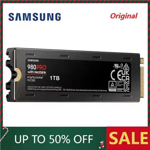 SAMSUNG Original SSD NVMe M.2 980 PRO With Heatsink 1TB 2TB SSD PCIe 4.0 M.2 2280 Internal Solid Sta
