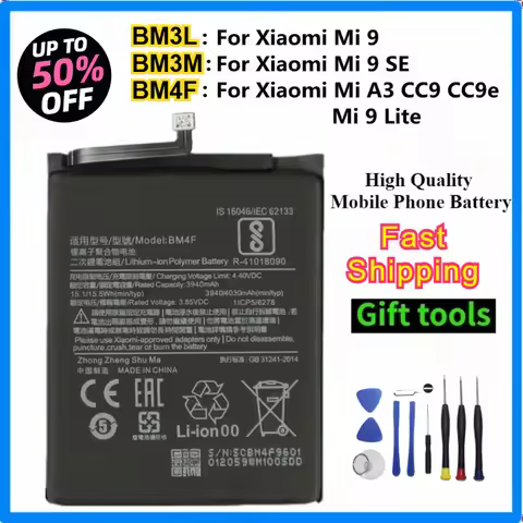 New Mobile Phone Battery BM4F BM3L BM3M for Xiaomi Mi 9 Lite Mi9 Lite / Mi 9 SE Mi9 SE / Mi A3 CC9 C