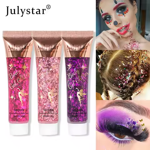Sparkling Sequins Glitter Gel Stick 8 Colors Sequin Body Glitter Cosmetic Stick Hair Glitter Stick F