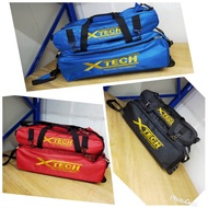 BOWLING BAG - XTECH - 3 Ball Tote Roller PRO, No Handle, Black, Red, Blue