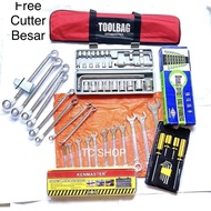 Tool Set: Wrench Wrench Set + Socket Wrench 27 pcs + Wrench Ring set + Screwdriver set + L-shaped wr