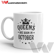 Birthday Mug Glass Birthday Gift October Queens Are Born In October 9