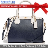 Coach Handbag In Gift Box Crossbody Bag Mini Bennett Satchel In Colorblock Midnight Navy Blue / Chalk / Gold # F26153