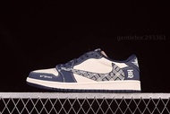 TS x Fragment x AJ1 Low OG SP 巴寶莉聯名 深藍花紋勾 低幫板鞋 LD2025 014859