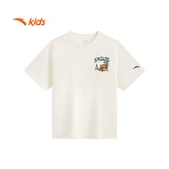 anta kids boys short sleeves tee short sleeves tee 3525C6705-1 -white