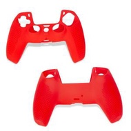 兼容PS5手柄矽膠套 帶防滑顆粒手柄保護套(紅色）