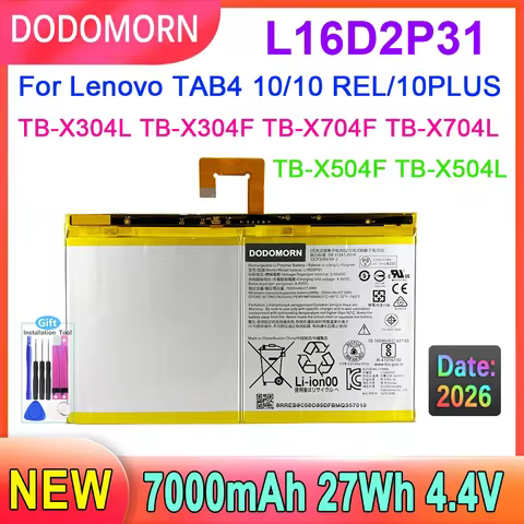 4.4V L16D2P31 Battery For Lenovo TAB4 10/10 REL/10PLUS TB-X304L TB-X304F TB-X704F TB-X504F TB-X504L 