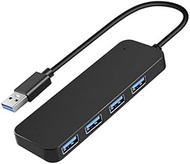 4 Port USB 3.0 Hub,Dafensoy Slim Portable Data USB Hub with 1 ft Extended Cable, for Mac Pro,Surface Pro, Notebook PC, USB Flash Drives, Mobile HDD. (Black)
