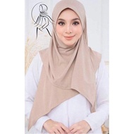 IRONLESS TUDUNG BAWAL PLEATED LAZY / TUDUNG BAWAL / BAWAL JERSEY RIBBED / Tudung Bawal INSTANT