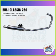 ◊ ◸ Rusi Classic 250 Bottle Pipe Type Muffler for Rusi Classic 250 Exhaust pipe