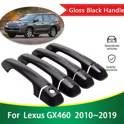 for Lexus GX GX460 J150 LC150 2010~2019 Gloss Black Door Handle Cover Creative Stickers Trim Car Acc
