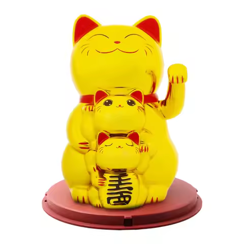 Brand New Shop Home Lucky Cat Lucky Cat Ornament Home Decor 4 Color Automatic Light Energy Plastic S