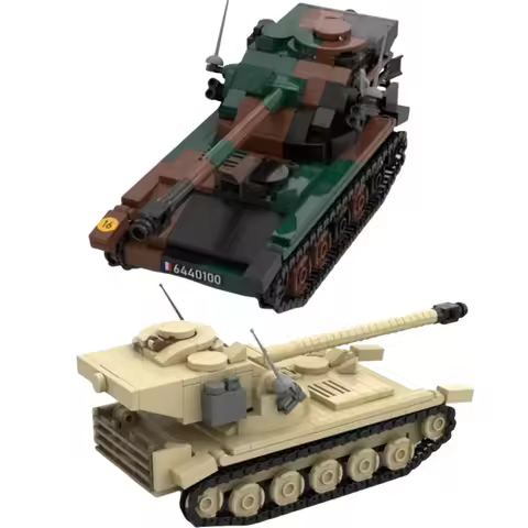 MOC WW2 Military Building Blocks AMX-13 Light Tank Military Tank Model Creative Holiday Gift Car Mod
