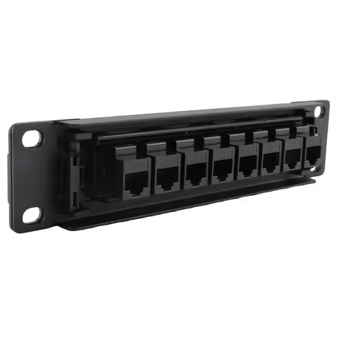 New 8 Port Straight-Through CAT6 Patch Panel RJ45 Network Cable Adapter Jack Ethernet Distribution F