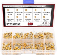 DYWISHKEY 10Value 600PCS DIP Monolithic Multilayer Ceramic Chip Capacitors Assortment Kit, 0.1uF-10u