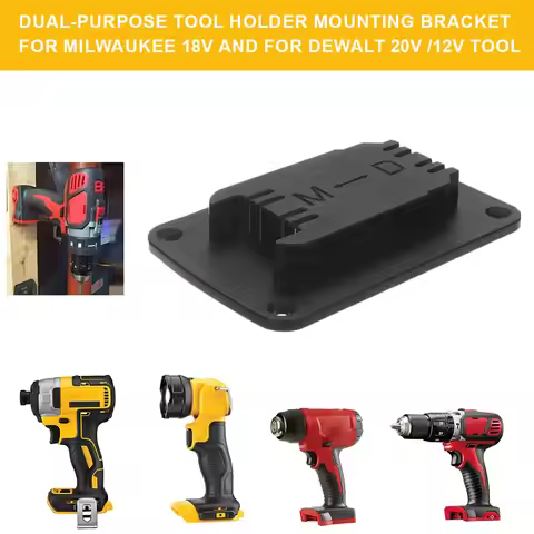 Wall Mount Drill Tool Battery Mount Holder for DeWalt 14.4V/18V/20V for Milwaukee 18V Battery Holder