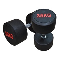 Premium Rubber Coated Round Dumbbell 35KG 1pc