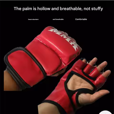 Adult children's MMA half-finger boxing gloves thickened Sanda fitness sandbag fighting fighting lea