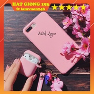 Silicone Phone Case For Iphone 7 / 8 Plus Cute Sweet Peach Pink
