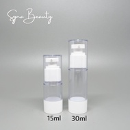 Terlaris Botol Airless pump lotion akrilik tebal 15 ml / 30 ml import