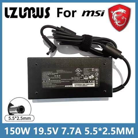 19.5V 7.7A 150W 5.5*2.5MM Laptop Adapter For MSI GS60 GS70 GE62 GS40 GS63 GL62 MS-16H7 MS16H Ghost P