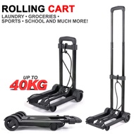 Shopping Cart Folding Trolley Luggage Cart Aluminum Trailer Small Trolley Portable Trolley Travel Li