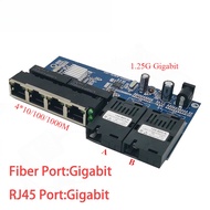 Gigabit Fiber Switch  4 RJ45 UTP 2 SC Gigabit Fiber Optical Media Converter 10/100/1000M 1.25G 2SC 4