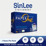 [1Reams 500 Sheets] PaperOne Printing Paper Premium Quality | A4 Paper | A3 Paper | A5 Paper | Copy Paper 70gsm / 80gsm