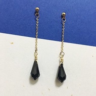 低調 黑◆可改夾式 Earrings / 一對 / 施華洛世奇水晶 合金 耳環 / 禮物客製設計
