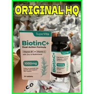 Super Vita Biotin C+ [ORIGINAL ADA KOTAK] Dual Action Formula Vitamin B7 Vitamin C with Zinc