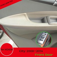 ขาย Cod สำหรับ Honda City 4ชิ้นแผงประตูหนังที่เท้าแขนภายในรถ Accessories2008 2009 2010 2011 2012 201