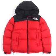 成色極佳的 THE NORTH FACE ND92041R Nuptse 連帽衫，帶刺繡logo，拉鍊羽絨服，RED，正品，男款