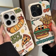 Hamburger And Hotdog Pattern Case Infinix Note 30 Vip Zero 30 5G Hot 40I Smart 5 8 7 Tecno Spark Go 