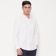 KEMEJA Men's shirt M231 Men's Basic Shirt White 1468A - XXL white long sleeve short sleeve latest pl