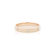 AKE AKE Rituals Cross Wedding Band Xtreme PM-Pure Pink Gold - Crystal แหวนเงินชุบทองชมพู ฝังคริสตัล