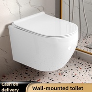 Wall Hung WC combo set full set wall mounted water closet one piece rimless flushing UF seat cover