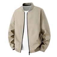 M-7XL 5 Color Men's Baseball Collar Suit Business Middle-aged Elderly Dad Jacket Stand Up Collar Cas