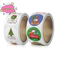 [TinchighS] 500Pcs/roll Christmas Children's Toy Gift Decoration Sticker Sealing Sticker Merry Christmas Self-adhesive Labels Gift Sticker [NEW]