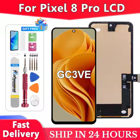 OLED For Google Pixel 8 Pro LCD DIsplay GC3VE, G1MNW Display Touch Digitizer Replacement For Google