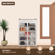Lemari Rak Sepatu Sandal 5 Susun Aluminium Besar