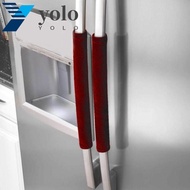 YOLO 2PCS Refrigerator Door Handle Cover, Antifouling Velvet Cloth Refrigerator Door Knob Cover, Keep Clean Anti-static Non-slip Grey Red Oven Doorknob Cover Appliance Protector