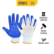 Deli Tools Glove Elastic Wrist Nitrite Coating Size 9 (230mm) DL521031