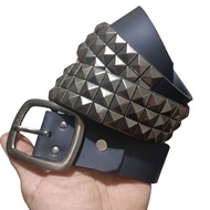 Buckle black nickle punk spike pyramid belt/