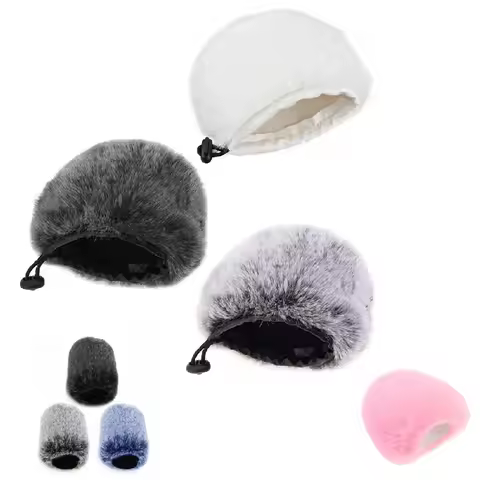 Mic Wind Cover Microphone Furry Windscreen Muff, Light in weight White / Grey / Black Microphone Pop
