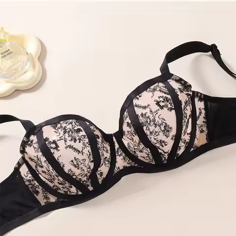 Large Size Bra Set Minimizer Anti-sagging Underwire Push Up Cup Mesh Breathable D E F G H I J K 75 8