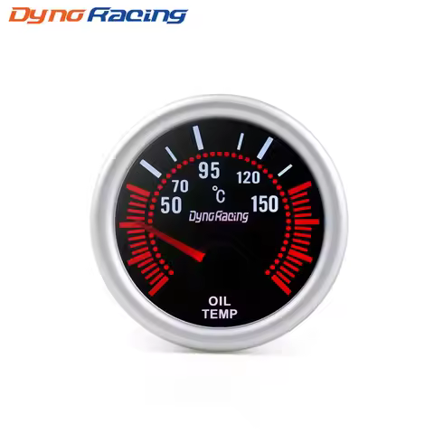 Dynoracing 2'' 52mm Universal Smoke Lens Digital Oil Temp Temperature Gauge 50-150C 12V LED Oil temp