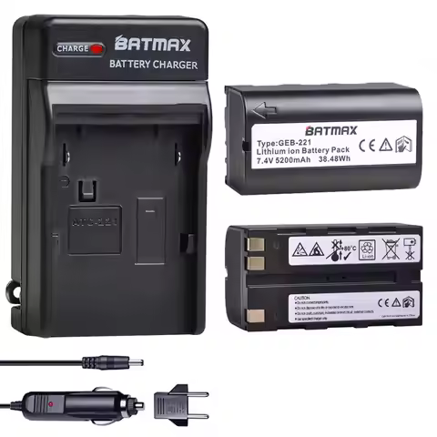 Batmax 5200mAh GEB221 GPS Battery+Car Charger for TC1200 TPS1200 GPS900 GRX1200 GS20 PIPER 200 RX900