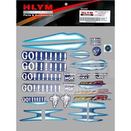 Y125ZR HLYM Sticker Biru GO GO Body Cover Graphic Set & Sticker 100% Ori HLYM 