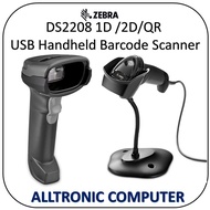 Scanner Zebra DS2208  wired corded 1D / 2D / QR Barcode Handheld With Stand ( Black )